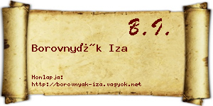 Borovnyák Iza névjegykártya